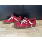 Vans Youth Size 5 5 Red Suede Skate Shoes Gum Sole Kids Sneakers
