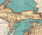 1938 Antique Michigan State Map Gallery Wall Decor Vintage Atlas Map 2831