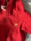Vintage 90s Apple Computer Rainbow Logo Infant Hoodie Sweatshirt Red Size 0 6m