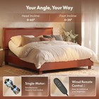 Adjustable Queen Bed Frame Upholstered Headboard Orange Head Foot Lift 600 Lbs