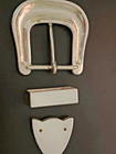 Heavy Gold And Silver Plated  3  Piece Ranger Style Belt Buckle Set