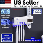 Uv Toothbrush Sanitizer Holder Automatic Toothpaste Dispenser Wall Mounted