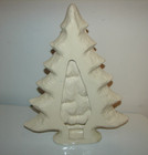Vintage Hand Paint Ceramic Bisque Mold Confetti Christmas Tree Htf 2-d Stand 15 