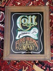 Rare Antique Colt Firearms Company Advertisement Mirror Framed Vintage Bar Decor