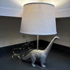 Pottery Barn Kids Dinosaur Brontosaurus Heavy Metal Table Lamp With Shade