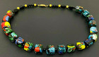 Vintage Multicolor  African Glass Trade Bead Necklace 19 