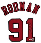 Dennis Rodman Autographed Custom White red Jersey Jsa Authentication