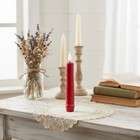 Primitive Rustic 6 25  Red Colored Led Taper Candle W  Timer