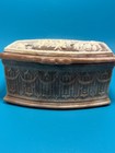 Vintage Carved Inoclay Stone Hinged Trinket Box  Handcrafted In Usa