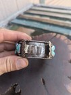 Vintage Native American Turquoise Watch Cuff Bracelet  Signed