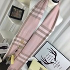 Nwt Bby Pink And Gray Scarf 100  Cashmere With Box