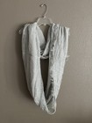 Women   s Solid Gray Knit Infinity Scarf Wrap With Fringe Fringed Scarf