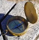 Nautical Solid Brass Compass In Rosewood Box