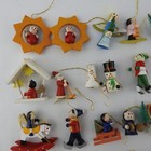 Vintage Wooden Ornaments Small Handpainted 30pc Lot 2 