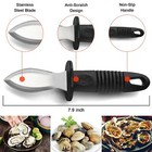 2pcs Stainless Steel Oyster Shucking Knives   4pcs Level 5 Cut-resistant Gloves