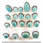 Winter Larimar Gemstone 925 Sterling Silver Plated Design Rings Lot 10pcs