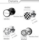 15 Pairs Fake Gauge Earrings Stainless Steel Cz Barbell Cartilage Stud Earrings