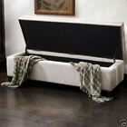 Sandford Contemporary Tufted Linen Storage Ottoman Bench