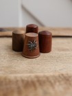 Vintage Wooden Thimble Collection 4x Hardwood Sewing Thimbles Spider