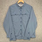 Orvis Womens Long Sleeve Button Up Shirt Blue Gingham Outdoor Fishing Size M