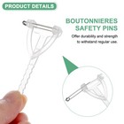 240pcs Boutonnieres Safety Pins  Plastic Triangle Corsage Pin Buttonhole White
