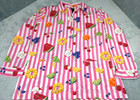 Nick   Nora Sleepwear Women s Striped Summer Fruit Pajama Set Cotton Pink Small