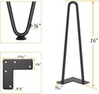 Black Hairpin Table Legs 16in Coffee Table Metal Legs Set Of 4 New In Box