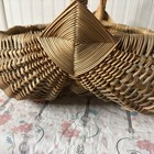 Vtg Wicker French Butt Basket Gathering Primitive Cottage Core Basket 16    Tall