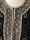 Vintage 80s Laurence Kazar Embellished Black Silk Evening Jacket Petite Medium