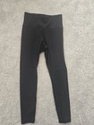Athleta Elation Rib Tight Leggings Women   s M Black High Rise Ankle Stretch