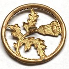 Large Delicate Antique Gilded Brass Thistle Flower Button