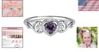 February Birthstone Baby Ring - Sterling Silver Heart