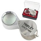 10x 20x 30x Jewelry Magnifier Loupe Folding Metal Lens 21mm Portable Glass