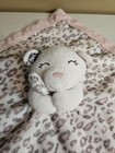 Carters White Bear Pink Gray Leopard Cheetah Baby Lovey Plush Security Blanket