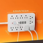 17-in-1 Surge Protector Power Strip 11 Ac Outlets 6 Usb Ports Usb-c 6 Ft Cabel