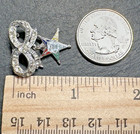 Vintage Order Of The Eastern Star Oea Silver Tone Rhinestone Bow Brooch H1008