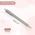 Rhinestone Metal Ballpoint Pen 6pcs  Crystal Diamond Pens Sparkly  Silver