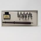 The Writing Collection Calligraphy Pen Set With 11 Nibs And Ink Bottle - Vgc