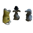 Vintage Miniature Ceramic Mouse Figurines Set Of 3 Bone China Tiny Mice Trio Jb