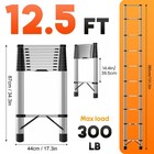 12 5ft Telescoping Folding Ladder Stainless Steel Extension Max Capacity 330 Lbs