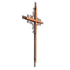 Layered Metal Scrolls Decorative Wall Cross Rustic Copper Finish 15 5 In Tall