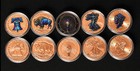 Copper Reserve Mint -10- One  1  Ounce  999 Copper Rounds Bullion - Uv Colored