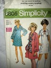 70s Simplicity 8805 Sew Pattern Misses  Mini Dress 2 Lengths Sz 16 B38 Complete