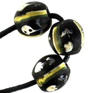3 Ghost Venetian Black Trade Beads