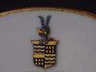 Pair Armorial Porcelain Huyn France Hungary Family Coat Arms Crest 