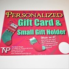 Small Gift Holder Giftcard Christmas Stocking Name Personalized Red Green Bells