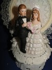 New Wedding Cake Topper Bride   Groom Decored Round Lovebirds Background  211