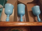 Pv France Glass  Three Showcase Goblets  10    Two 7 5   New