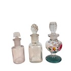 Lot 3 Vintage Mini Perfume Bottles Empty Glass Vanity Collector Decor W  Stopper