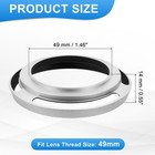 49mm Lens Hood  Universal Metal Thin Hollow Screw-in Vented Lens Hood  Silver